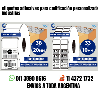 etiquetas adhesivas para codificación personalizada industrias