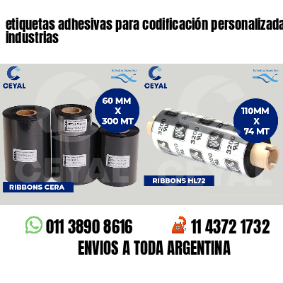 etiquetas adhesivas para codificación personalizada industrias