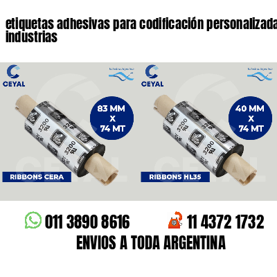 etiquetas adhesivas para codificación personalizada industrias