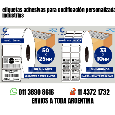 etiquetas adhesivas para codificación personalizada industrias