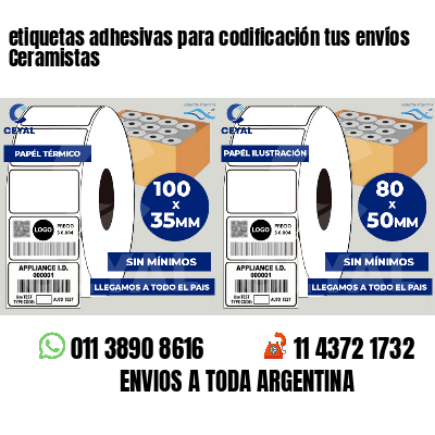 etiquetas adhesivas para codificación tus envíos Ceramistas