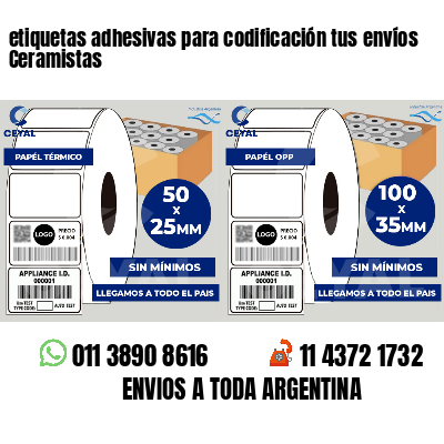 etiquetas adhesivas para codificación tus envíos Ceramistas