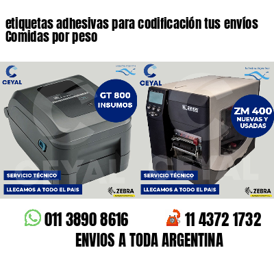 etiquetas adhesivas para codificación tus envíos Comidas por peso
