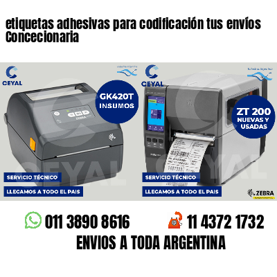 etiquetas adhesivas para codificación tus envíos Concecionaria