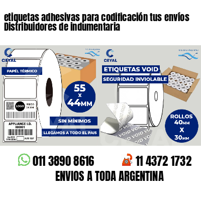 etiquetas adhesivas para codificación tus envíos Distribuidores de indumentaria