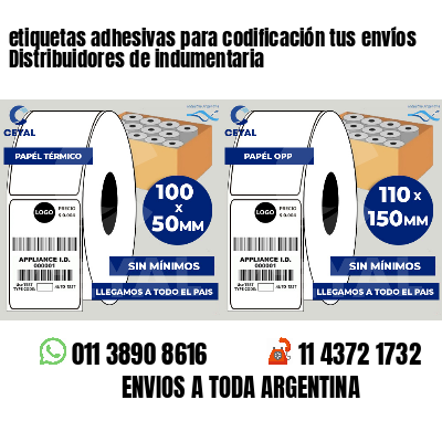 etiquetas adhesivas para codificación tus envíos Distribuidores de indumentaria