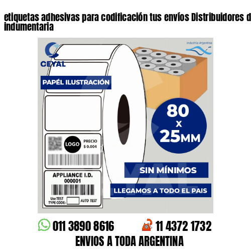 etiquetas adhesivas para codificación tus envíos Distribuidores de indumentaria