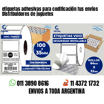 etiquetas adhesivas para codificación tus envíos Distribuidores de juguetes