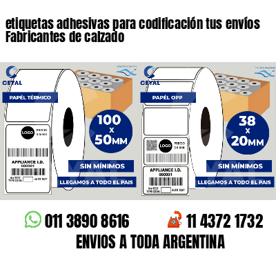 etiquetas adhesivas para codificación tus envíos Fabricantes de calzado