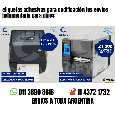 etiquetas adhesivas para codificación tus envíos Indumentaria para niños