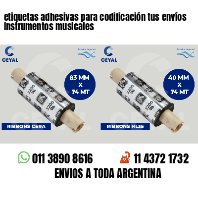 etiquetas adhesivas para codificación tus envíos Instrumentos musicales