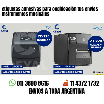 etiquetas adhesivas para codificación tus envíos Instrumentos musicales