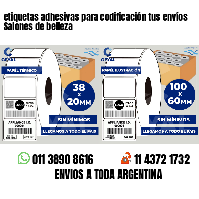 etiquetas adhesivas para codificación tus envíos Salones de belleza