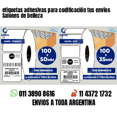 etiquetas adhesivas para codificación tus envíos Salones de belleza