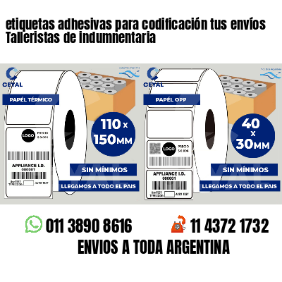 etiquetas adhesivas para codificación tus envíos Talleristas de indumnentaria