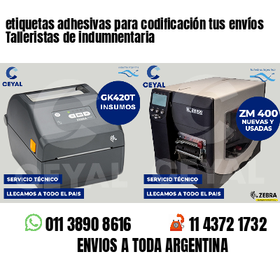 etiquetas adhesivas para codificación tus envíos Talleristas de indumnentaria