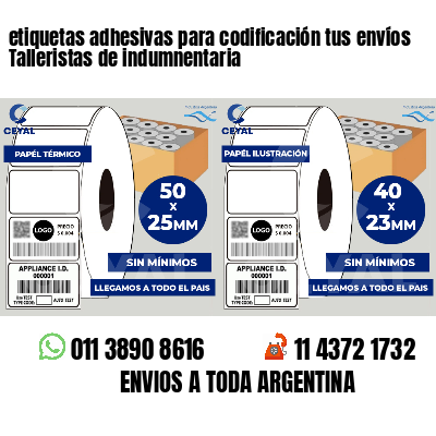 etiquetas adhesivas para codificación tus envíos Talleristas de indumnentaria