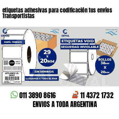 etiquetas adhesivas para codificación tus envíos Transportistas