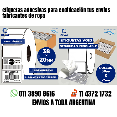 etiquetas adhesivas para codificación tus envíos fabricantes de ropa