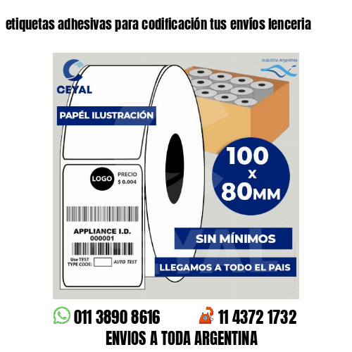 etiquetas adhesivas para codificación tus envíos lenceria