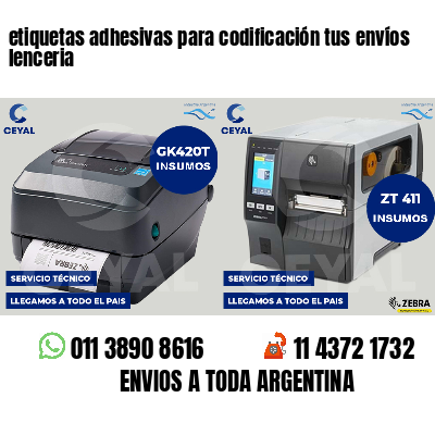 etiquetas adhesivas para codificación tus envíos lenceria
