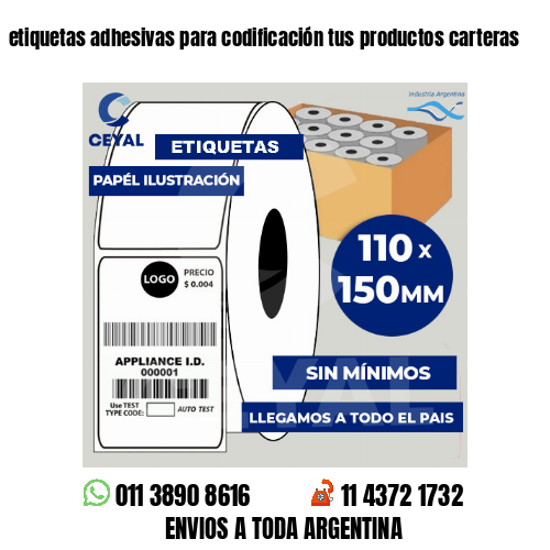 etiquetas adhesivas para codificación tus productos carteras