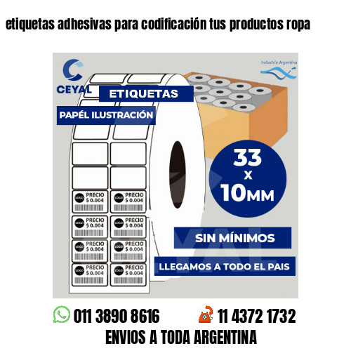 etiquetas adhesivas para codificación tus productos ropa
