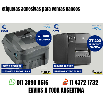 etiquetas adhesivas para ventas Bancos
