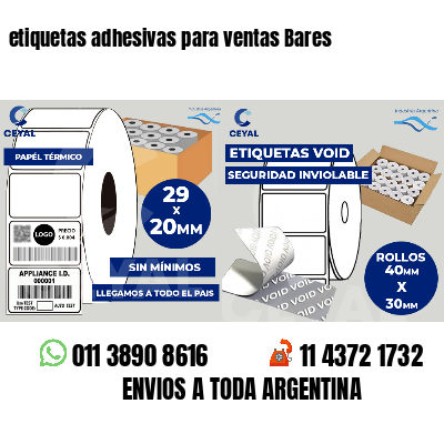 etiquetas adhesivas para ventas Bares