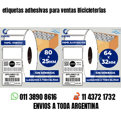etiquetas adhesivas para ventas Bicicleterías