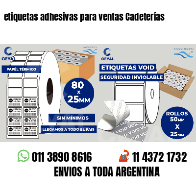 etiquetas adhesivas para ventas Cadeterías