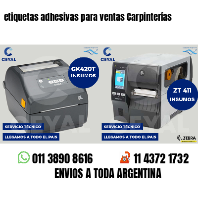 etiquetas adhesivas para ventas Carpinterías