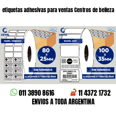 etiquetas adhesivas para ventas Centros de belleza