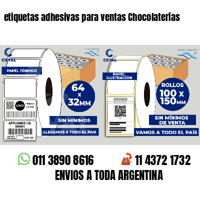 etiquetas adhesivas para ventas Chocolaterías