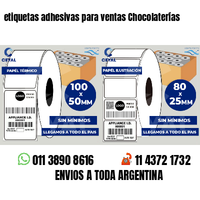 etiquetas adhesivas para ventas Chocolaterías