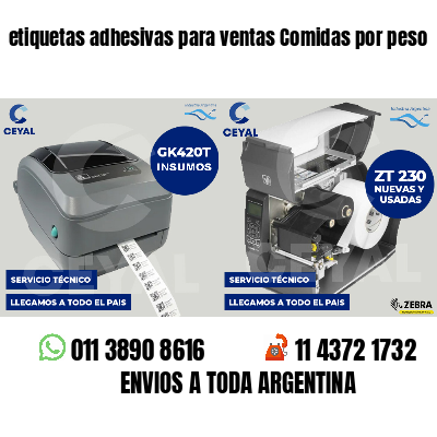 etiquetas adhesivas para ventas Comidas por peso