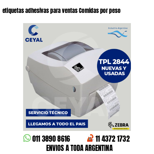 etiquetas adhesivas para ventas Comidas por peso