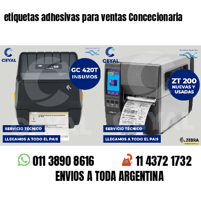 etiquetas adhesivas para ventas Concecionaria