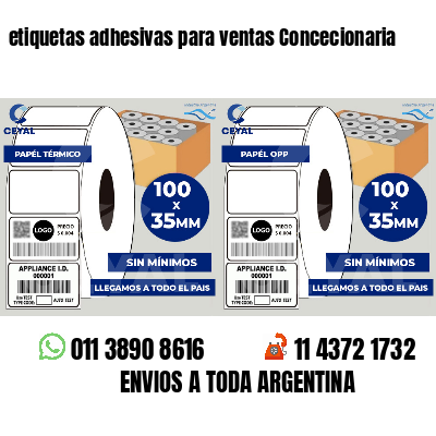 etiquetas adhesivas para ventas Concecionaria
