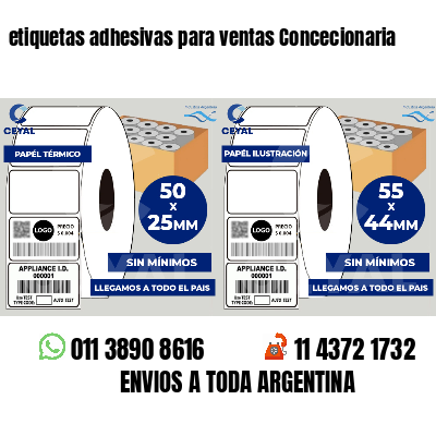 etiquetas adhesivas para ventas Concecionaria