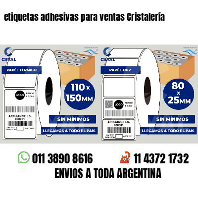 etiquetas adhesivas para ventas Cristalería