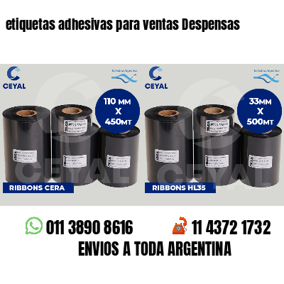 etiquetas adhesivas para ventas Despensas