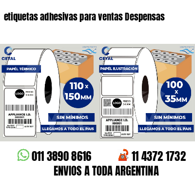 etiquetas adhesivas para ventas Despensas
