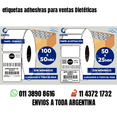 etiquetas adhesivas para ventas Dietéticas