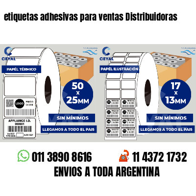 etiquetas adhesivas para ventas Distribuidoras
