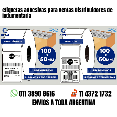 etiquetas adhesivas para ventas Distribuidores de indumentaria
