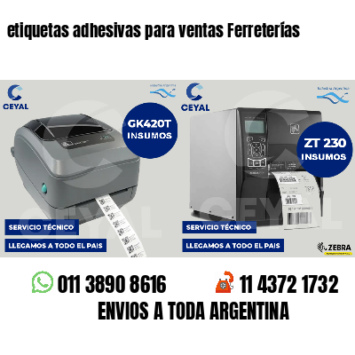 etiquetas adhesivas para ventas Ferreterías