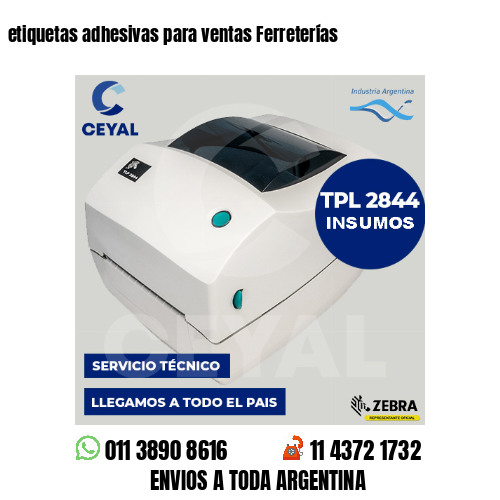 etiquetas adhesivas para ventas Ferreterías