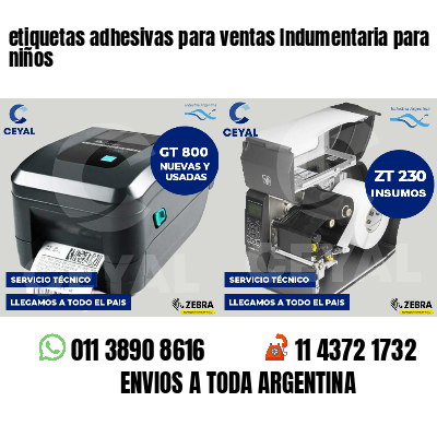 etiquetas adhesivas para ventas Indumentaria para niños