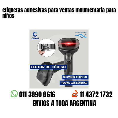etiquetas adhesivas para ventas Indumentaria para niños
